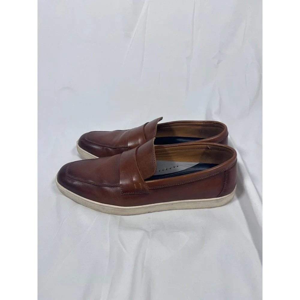 Alfani Alfatech Callumm Brown Leather Loafer‎ Sneakers Men's Size 9M Comfort